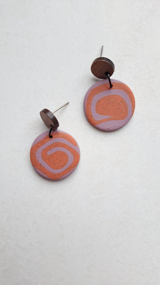 LUNA flieder/Orange Holz
